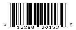 UPC 015286201539 barcode image