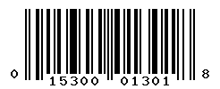UPC barcode number 015300013018