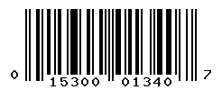 upc 015300013407 barcode image