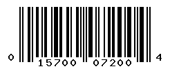 UPC barcode number 015700072004