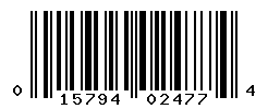 UPC barcode number 015794024774