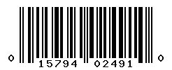 UPC barcode number 015794024910