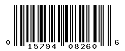 UPC barcode number 015794082606