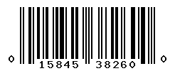 UPC barcode number 015845382600