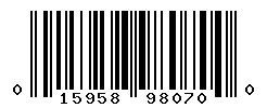 UPC 015958980700 barcode image