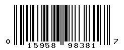 UPC barcode number 015958983817