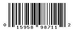 UPC barcode number 015958987112