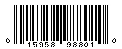 UPC 015958988010 barcode image