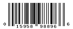 UPC 015958988966 barcode image