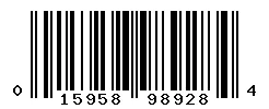 UPC 015958989284 barcode image