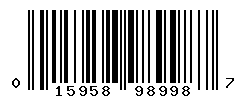 UPC barcode number 015958989987