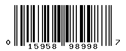 UPC 015958989987 barcode image