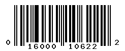 UPC barcode number 016000106222