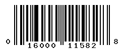 UPC barcode number 016000115828