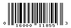 UPC barcode number 016000118553