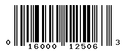 UPC barcode number 016000125063