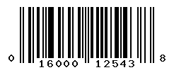 UPC barcode number 016000125438