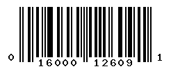 UPC barcode number 016000126091