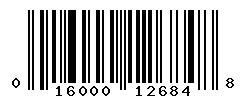 UPC barcode number 016000126848