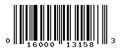 UPC barcode number 016000131583