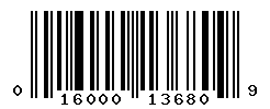 UPC barcode number 016000136809