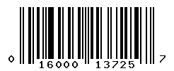 UPC barcode number 016000137257