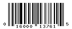 UPC barcode number 016000137615