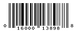 UPC barcode number 016000138988