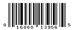 UPC barcode number 016000139565