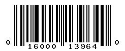 UPC barcode number 016000139640