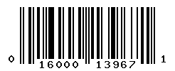 UPC barcode number 016000139671