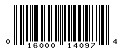 UPC barcode number 016000140974