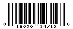 UPC 016000147126 barcode image