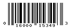 UPC 016000153493 barcode image