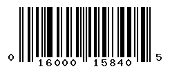 UPC barcode number 016000158405