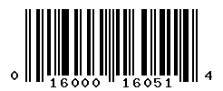 UPC 016000160514 barcode image