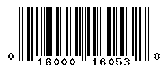 UPC barcode number 016000160538