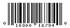UPC barcode number 016000167940