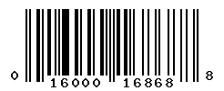 UPC barcode number 016000168688