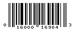 UPC 016000169043 barcode image