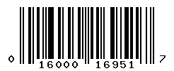 UPC barcode number 016000169517