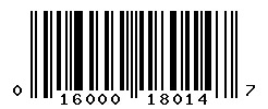 UPC barcode 016000180147