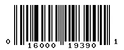 UPC 016000193901 barcode image