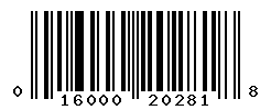 UPC barcode number 016000202818