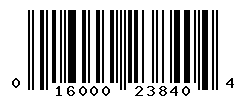 UPC barcode number 016000238404