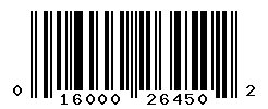 UPC barcode number 016000264502