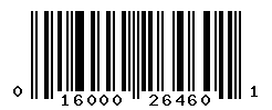 UPC barcode number 016000264601