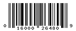 UPC 016000264809 barcode image