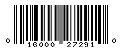 UPC barcode number 016000272910