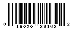 UPC barcode number 016000281622